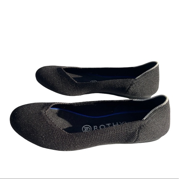 Rothy’s Retired Round Toe Black White Halo Size 7 - Picture 4 of 8